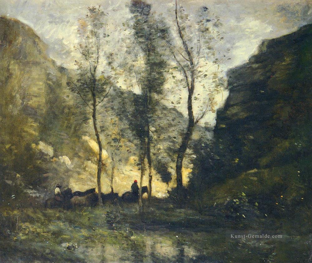 LES Contrebandiers plein air Romantik Jean Baptiste Camille Corot Ölgemälde